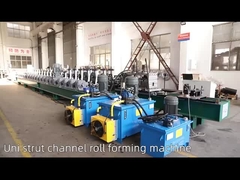 1.5 - 2.0mm 19 Rol istasyonları Güneş Strut Roll Forming Equipment Hidrolik Perforasyon ve Kesme